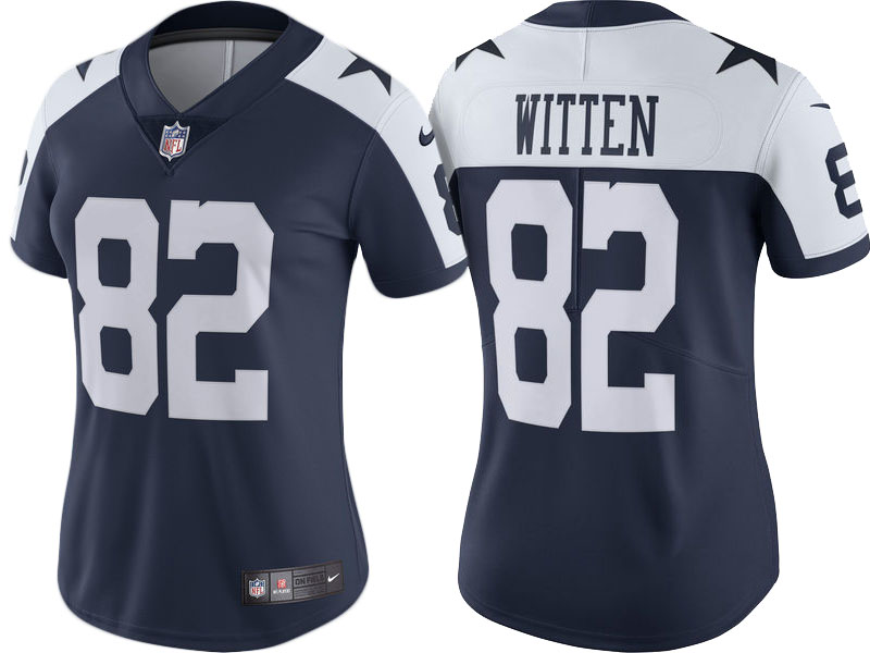 Women Dallas Cowboys #82 Jason Witten Navy Vapor Untouchable Color Rush Limited Player Jersey