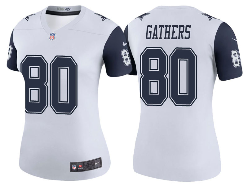 Women Dallas Cowboys #80 Rico Gathers White Color Rush Legend Jersey Women Dallas Cowboys #80 Rico Gathers White Color Rush Legend Jersey