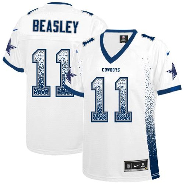Women Dallas Cowboys #11 Cole Beasley White Drift Fashion Jersey
