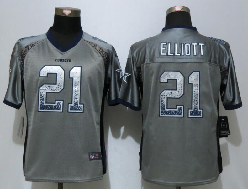 Women Dallas Cowboys #21 Ezekiel Elliott Gray Drift Fashion Jersey