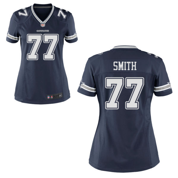 Women Dallas Cowboys #77 Tyron Smith Navy Blue Game Jersey