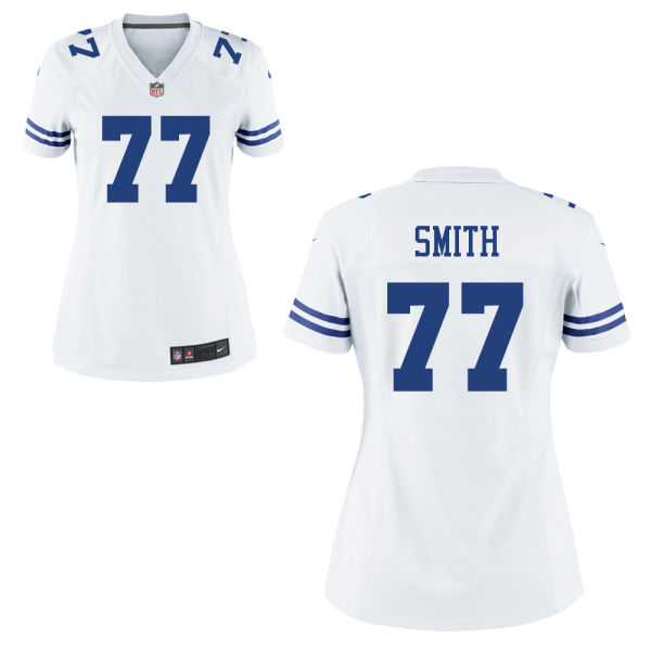 Women Dallas Cowboys #77 Tyron Smith White Game Jersey
