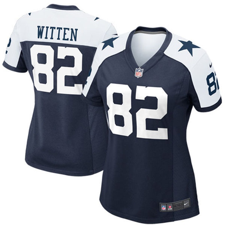 Women Dallas Cowboys #82 Jason Witten Navy Game Jersey