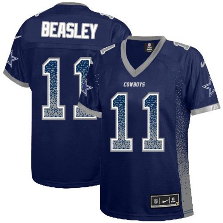 Women Dallas Cowboys #11 Cole Beasley Navy Drift Fashion Jersey