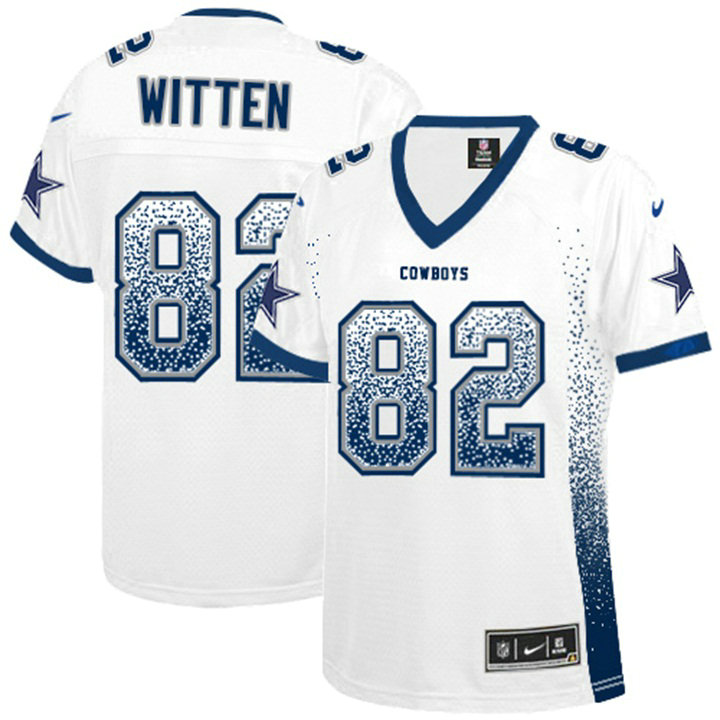 Women Dallas Cowboys #82 Jason Witten White Drift Fashion Jersey