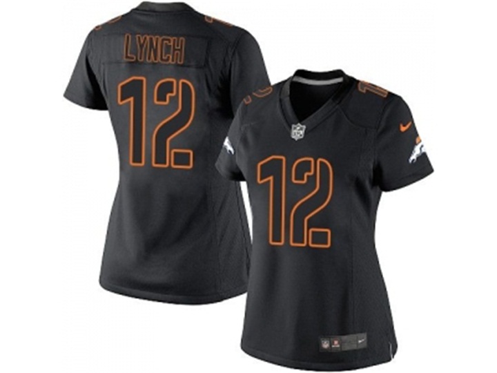 Women Denver Broncos #12 Paxton Lynch Black Impact Limited Jersey