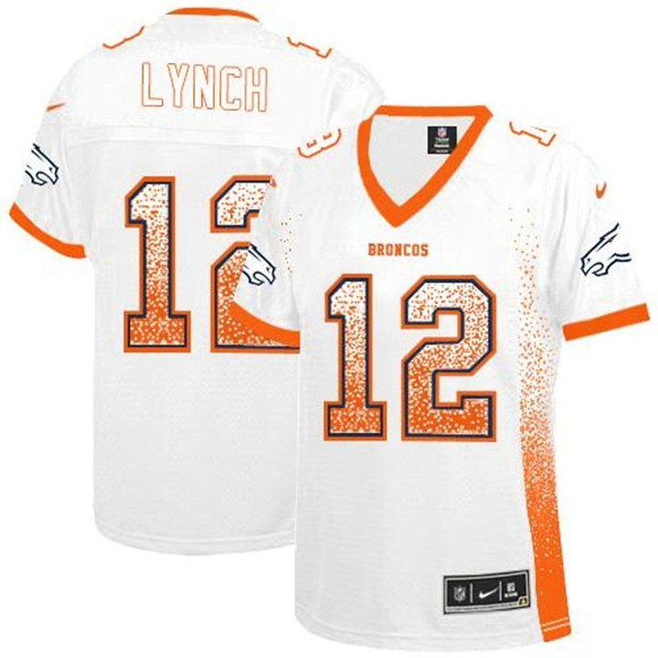 Women Denver Broncos #12 Paxton Lynch White Drift Fashion Jersey