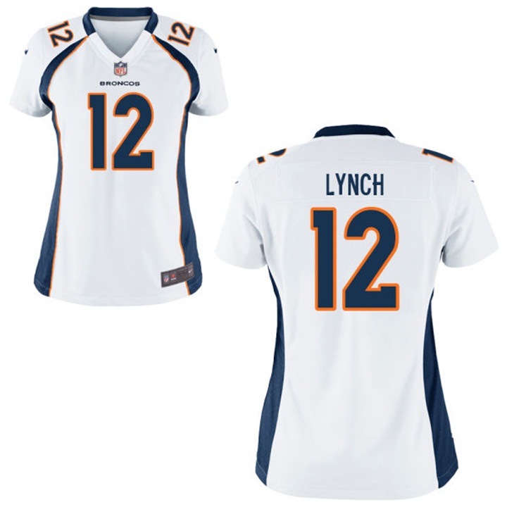 Women Denver Broncos #12 Paxton Lynch White Game Jersey