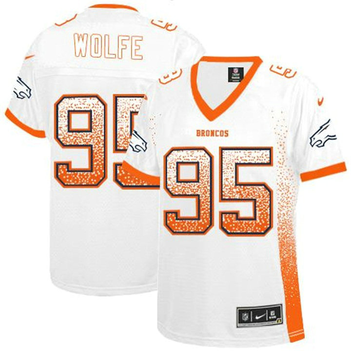 Women Denver Broncos #88 Derek Wolfe White Drift Fashion Jersey