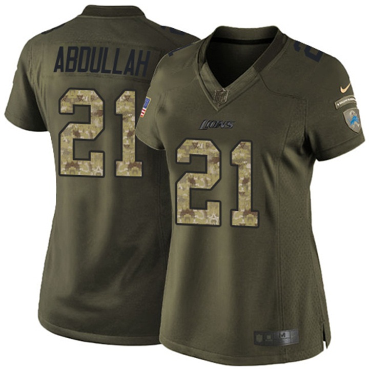 Women Detroit Lions #21 Ameer Abdullah Green Salute To Service Jersey Women Detroit Lions #21 Ameer Abdullah Green Salute To Service Jersey