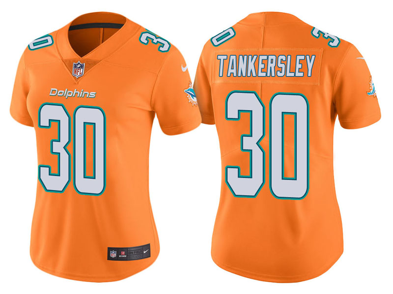 Women Miami Dolphins #30 Cordrea Tankersley Orange Vapor Untouchable Color Rush Limited Jersey Women Miami Dolphins #30 Cordrea Tankersley Orange Vapor Untouchable Color Rush Limited Jersey