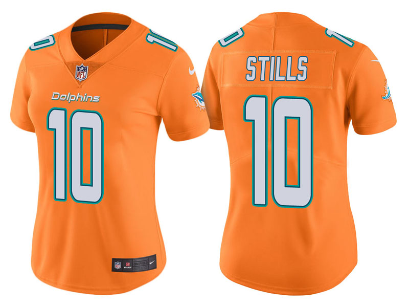 Women Miami Dolphins #10 Kenny Stills Orange Vapor Untouchable Color Rush Limited Jersey Women Miami Dolphins #10 Kenny Stills Orange Vapor Untouchable Color Rush Limited Jersey