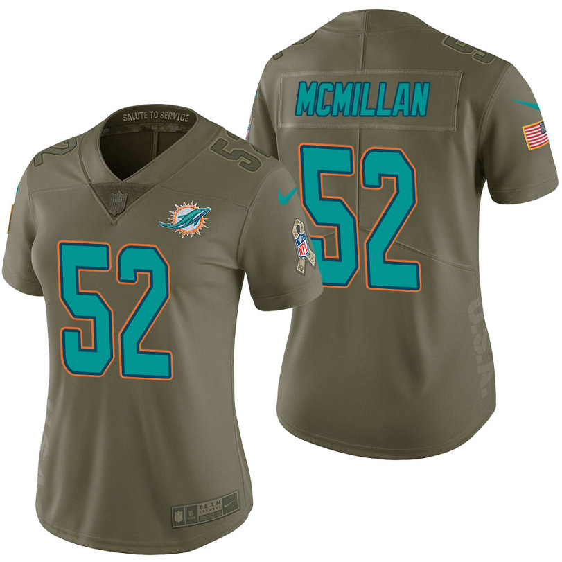 Women Miami Dolphins #52 Raekwon McMillan Olive 2017 Salute to Service Limited Jersey Women Miami Dolphins #52 Raekwon McMillan Olive 2017 Salute to Service Limited Jersey