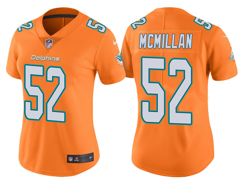 Women Miami Dolphins #52 Raekwon McMillan Orange Vapor Untouchable Color Rush Limited Jersey Women Miami Dolphins #52 Raekwon McMillan Orange Vapor Untouchable Color Rush Limited Jersey