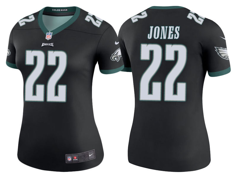 Women Philadelphia Eagles #22 Sidney Jones Black Color Rush Legend Jersey
