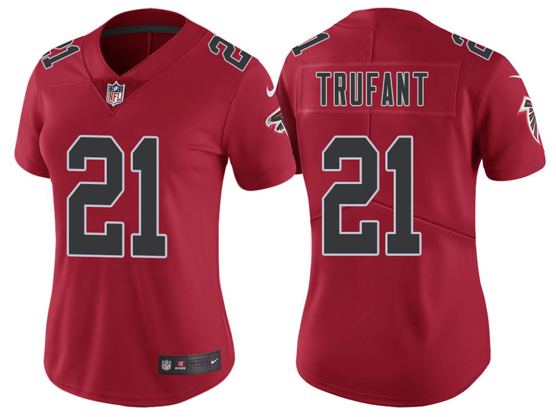 Women Atlanta Falcons #21 Desmond Trufant Red Vapor Untouchable Color Rush Limited Jersey Women Atlanta Falcons #21 Desmond Trufant Red Vapor Untouchable Color Rush Limited Jersey