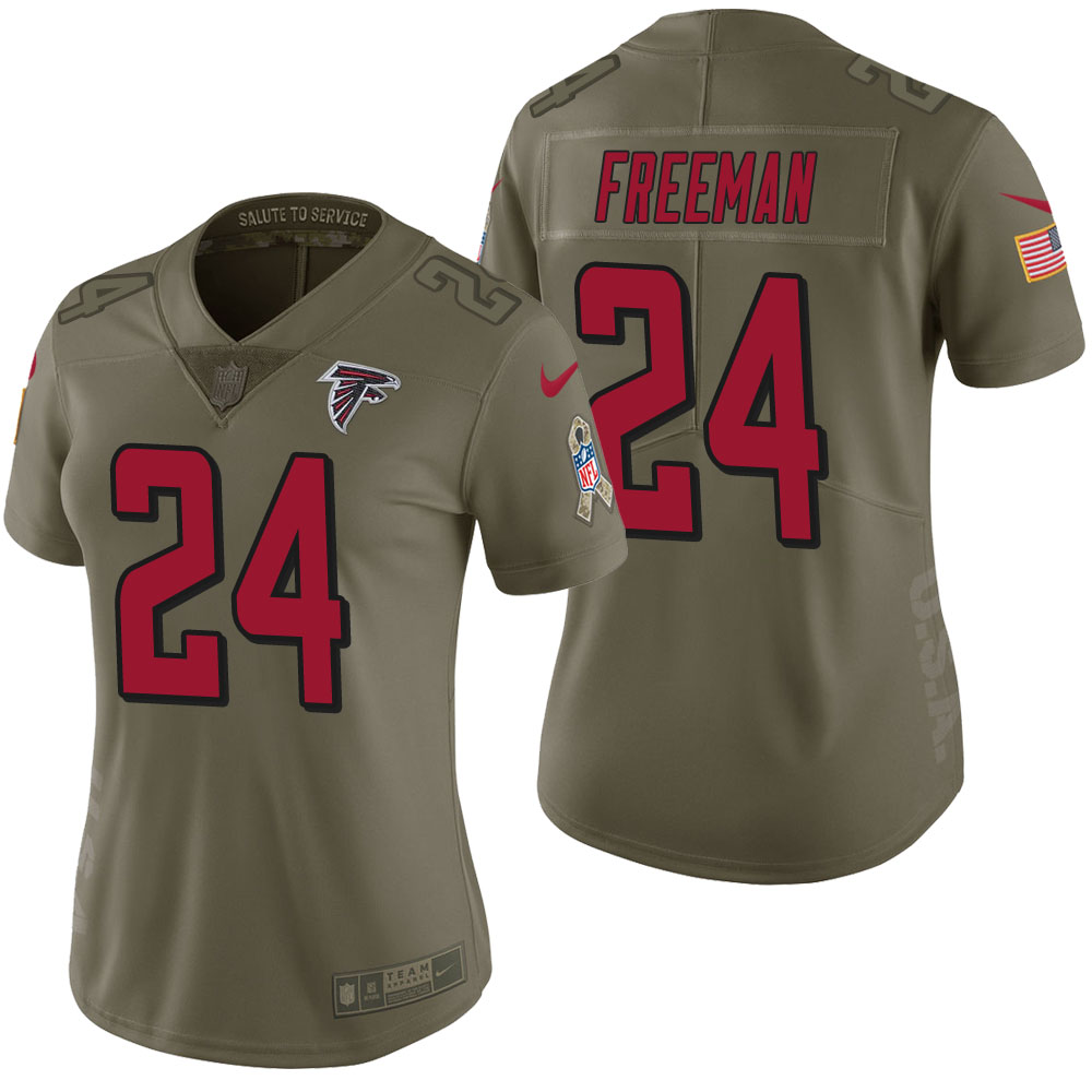 Women Atlanta Falcons Devonta Freeman Olive 2017 Salute to Service Limited Jersey