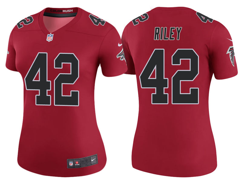 Women Atlanta Falcons #42 Duke Riley Red Color Rush Legend Jersey Women Atlanta Falcons #42 Duke Riley Red Color Rush Legend Jersey