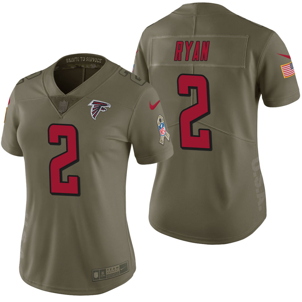 Women Atlanta Falcons #2 Matt Ryan Olive 2017 Salute to Service Limited Jersey Women Atlanta Falcons #2 Matt Ryan Olive 2017 Salute to Service Limited Jersey
