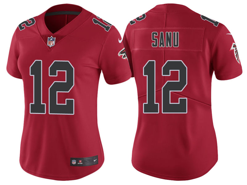 Women Atlanta Falcons #12 Mohamed Sanu Red Vapor Untouchable Color Rush Limited Jersey Women Atlanta Falcons #12 Mohamed Sanu Red Vapor Untouchable Color Rush Limited Jersey