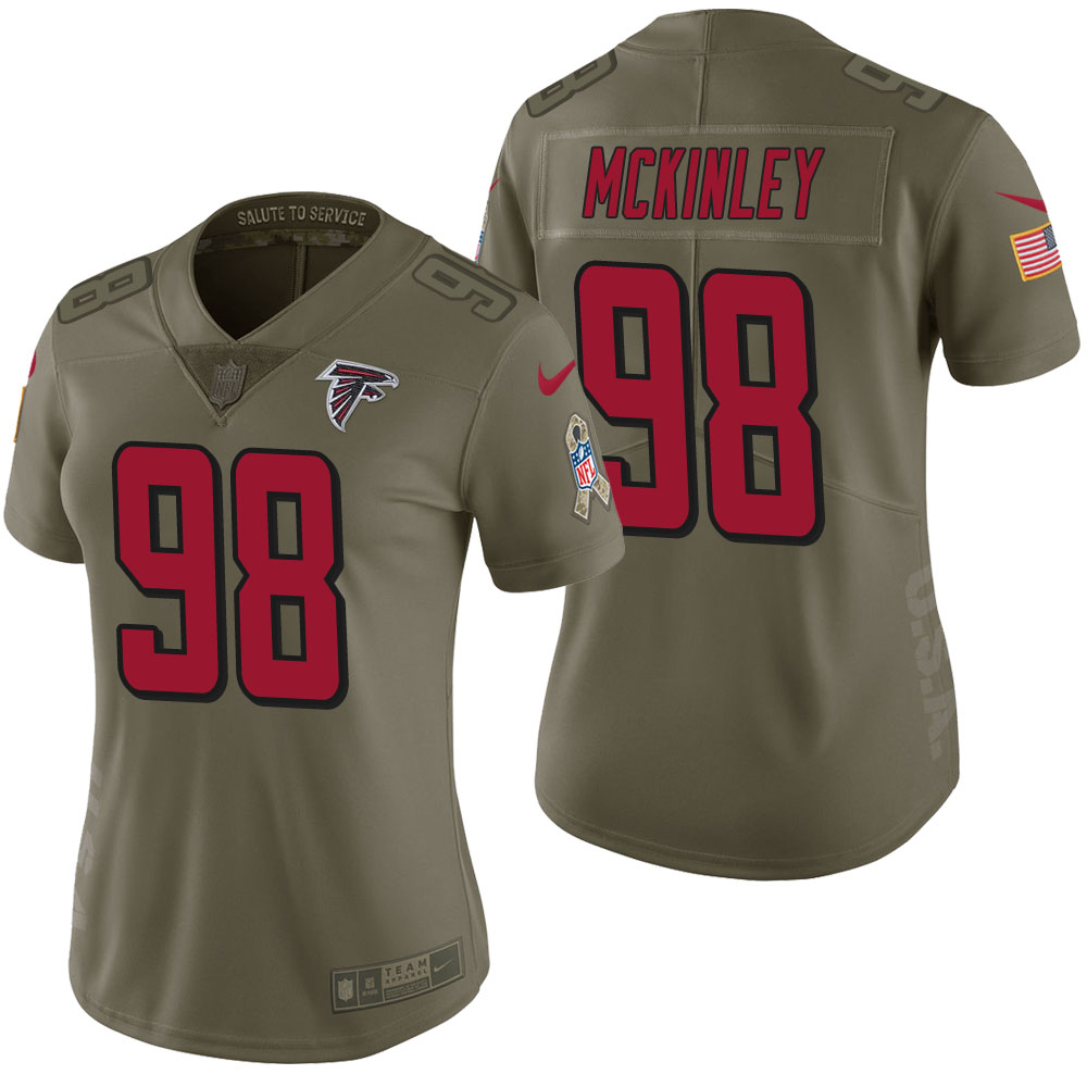Women Atlanta Falcons Takkarist McKinley Olive 2017 Salute to Service Limited Jersey