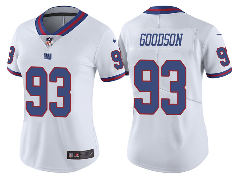 Women New York Giants #93 B.J. Goodson White Vapor Untouchable Color Rush Limited Jersey Women New York Giants #93 B.J. Goodson White Vapor Untouchable Color Rush Limited Jersey