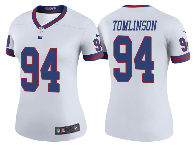 Women New York Giants #94 Dalvin Tomlinson White Color Rush Legend Jersey Women New York Giants #94 Dalvin Tomlinson White Color Rush Legend Jersey