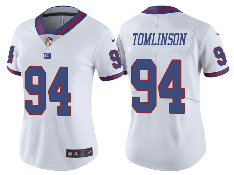 Women New York Giants #94 Dalvin Tomlinson White Vapor Untouchable Color Rush Limited Jersey Women New York Giants #94 Dalvin Tomlinson White Vapor Untouchable Color Rush Limited Jersey