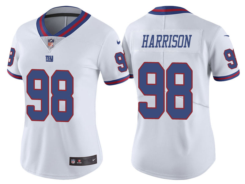 Women New York Giants #98 Damon Harrison White Vapor Untouchable Color Rush Limited Jersey Women New York Giants #98 Damon Harrison White Vapor Untouchable Color Rush Limited Jersey