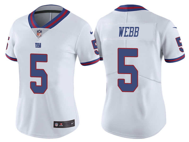 Women New York Giants #5 Davis Webb White Vapor Untouchable Color Rush Limited Jersey Women New York Giants #5 Davis Webb White Vapor Untouchable Color Rush Limited Jersey