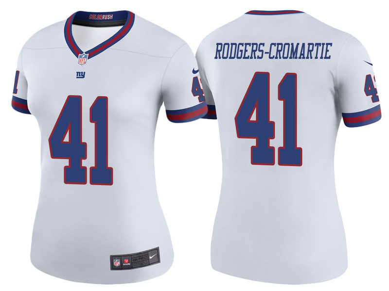 Women New York Giants #41 Dominique Rodgers-Cromartie White Color Rush Legend Jersey