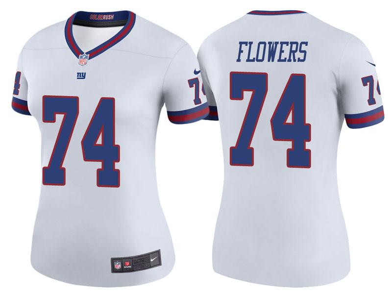 Women New York Giants #74 Ereck Flowers White Color Rush Legend Jersey Women New York Giants #74 Ereck Flowers White Color Rush Legend Jersey