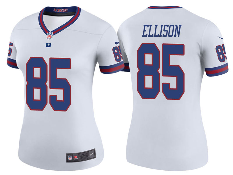 Women New York Giants #85 Rhett Ellison White Color Rush Legend Jersey Women New York Giants #85 Rhett Ellison White Color Rush Legend Jersey