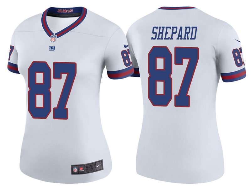 Women New York Giants #87 Sterling Shepard White Color Rush Legend Jersey Women New York Giants #87 Sterling Shepard White Color Rush Legend Jersey