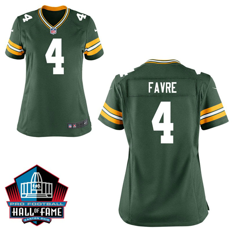 Women Green Bay Packers #4 Brett Favre Green Game Jersey
