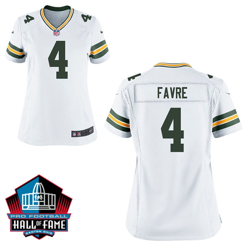 Women Green Bay Packers #4 Brett Favre White Game Jersey