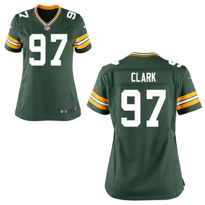 Women Green Bay Packers #97 Kenny Clark Green Game Jersey