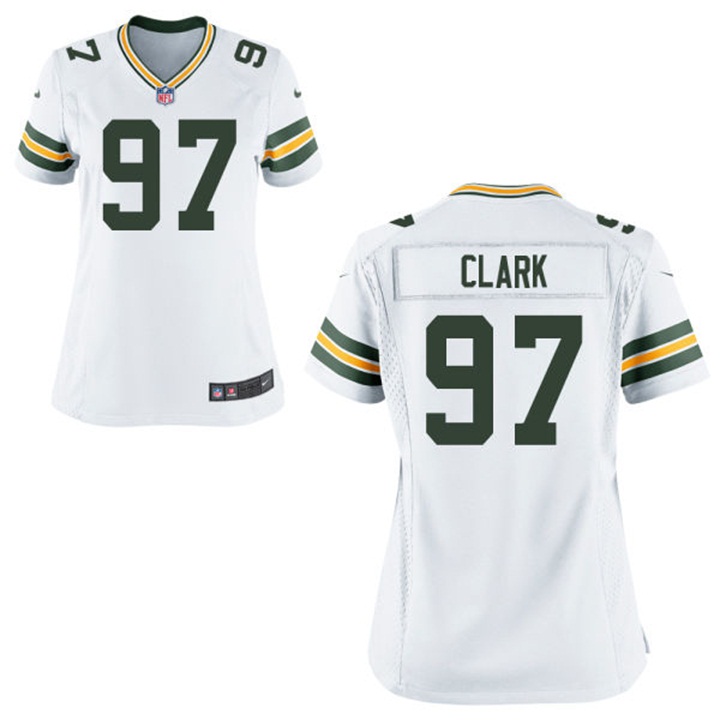 Women Green Bay Packers #97 Kenny Clark White Game Jersey