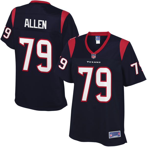 Women Houston Texans #79 Jeff Allen Pro Line Navy Team Color Jersey