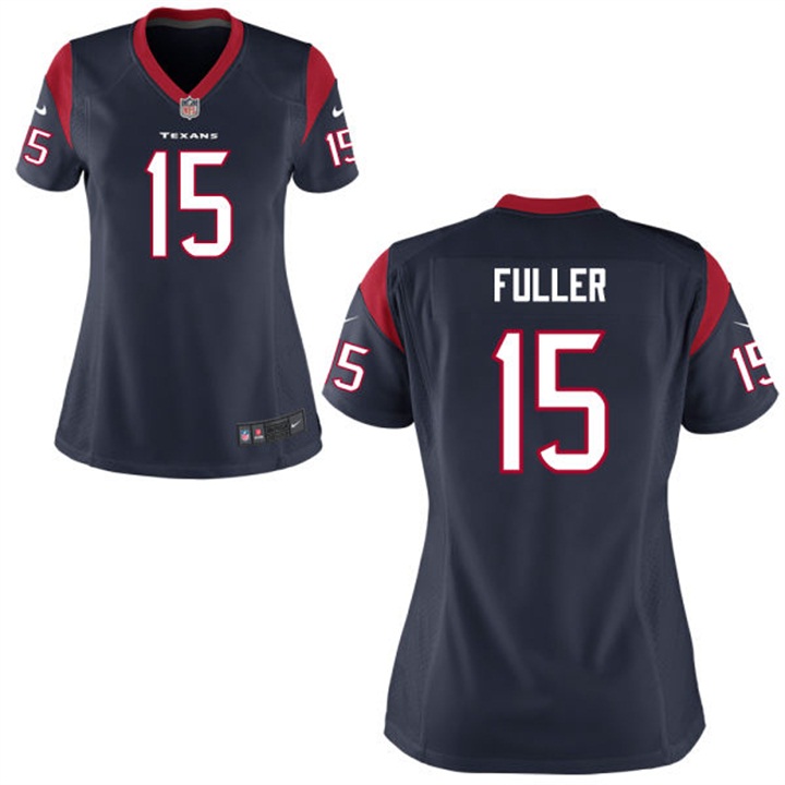 Women Houston Texans #15 Will Fuller Navy Game Jersey