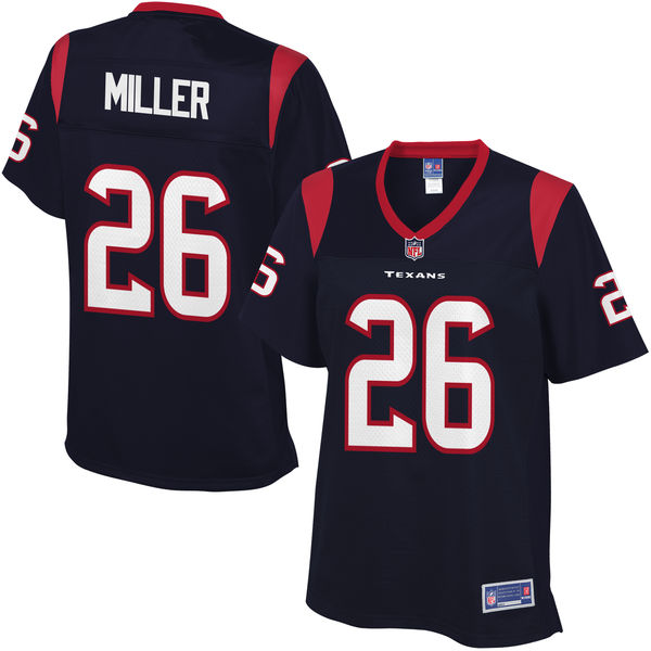 Women Houston Texans #26 Lamar Miller Pro Line Navy Team Color Jersey
