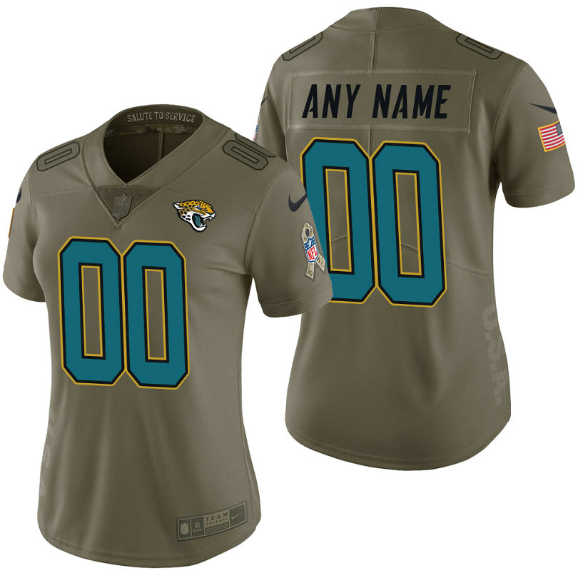 Women Jacksonville Jaguars Olive 2017 Salute to Service Limited Customized Jersey Women Jacksonville Jaguars Olive 2017 Salute to Service Limited Customized Jersey