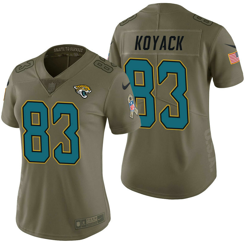 Women Jacksonville Jaguars Ben Koyack Olive 2017 Salute to Service Limited Jersey Women Jacksonville Jaguars Ben Koyack Olive 2017 Salute to Service Limited Jersey