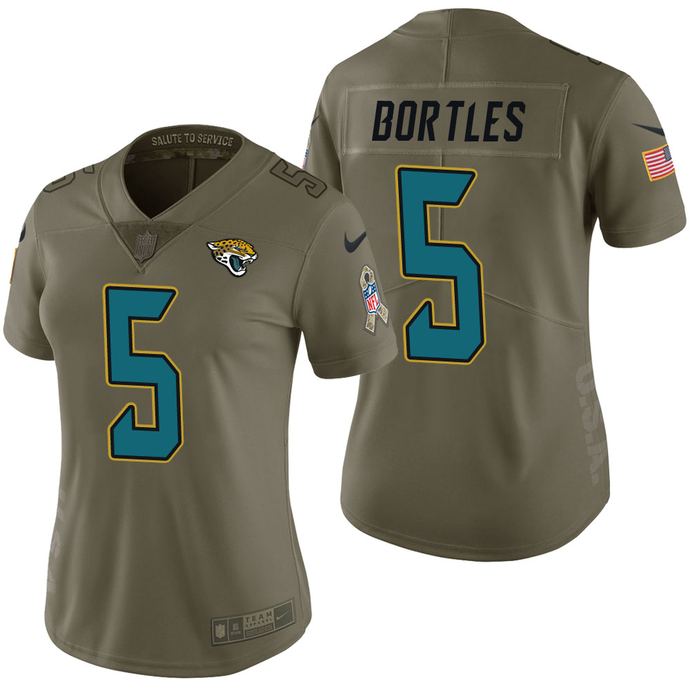 Women Jacksonville Jaguars Blake Bortles Olive 2017 Salute to Service Limited Jersey