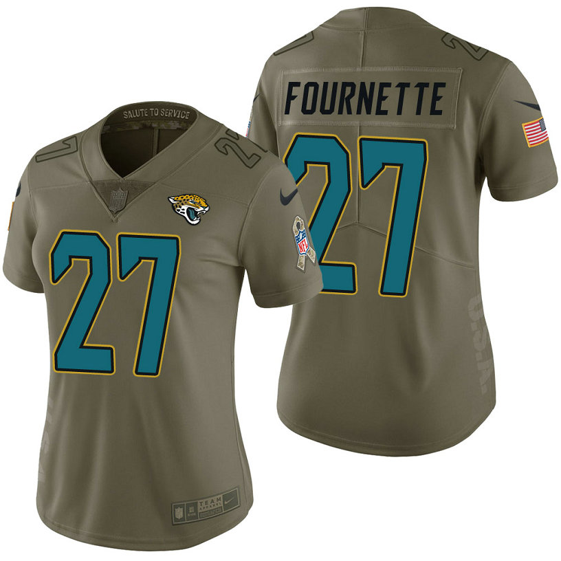 Women Jacksonville Jaguars Leonard Fournette Olive 2017 Salute to Service Limited Jersey