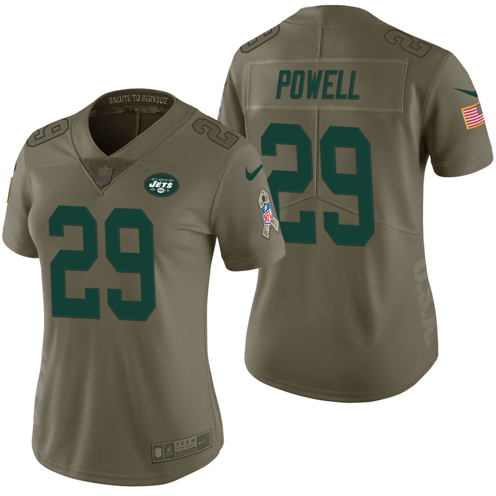 Women New York Jets #29 Bilal Powell Olive 2017 Salute to Service Limited Jersey Women New York Jets #29 Bilal Powell Olive 2017 Salute to Service Limited Jersey