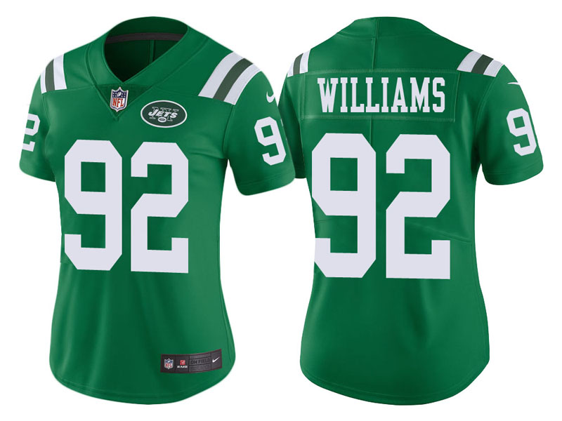 Women New York Jets #92 Leonard Williams Green Vapor Untouchable Color Rush Limited Jersey Women New York Jets #92 Leonard Williams Green Vapor Untouchable Color Rush Limited Jersey
