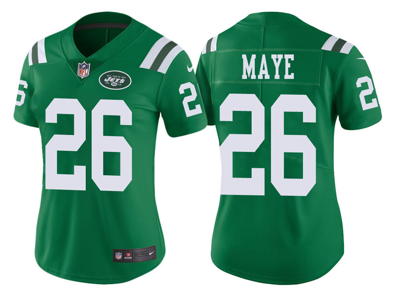 Women New York Jets #26 Marcus Maye Green Vapor Untouchable Color Rush Limited Jersey