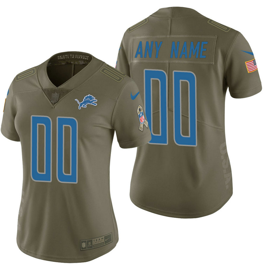 Women Detroit Lions Olive 2017 Salute to Service Limited Customized Jersey Women Detroit Lions Olive 2017 Salute to Service Limited Customized Jersey