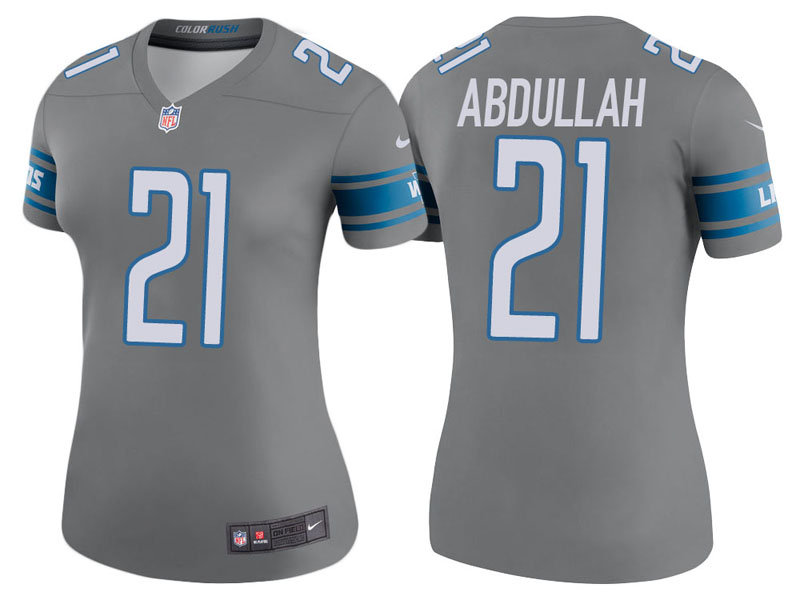 Women Detroit Lions #21 Ameer Abdullah Steel Color Rush Legend Jersey Women Detroit Lions #21 Ameer Abdullah Steel Color Rush Legend Jersey